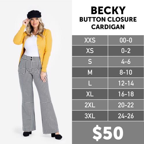 Becky Size Chart